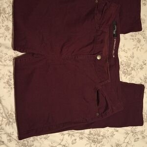 St. John's Bay Women's Dark Red Straight Leg Jeans